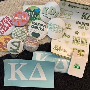 Kappa Delta Sorority Stickers & Game-day Buttons